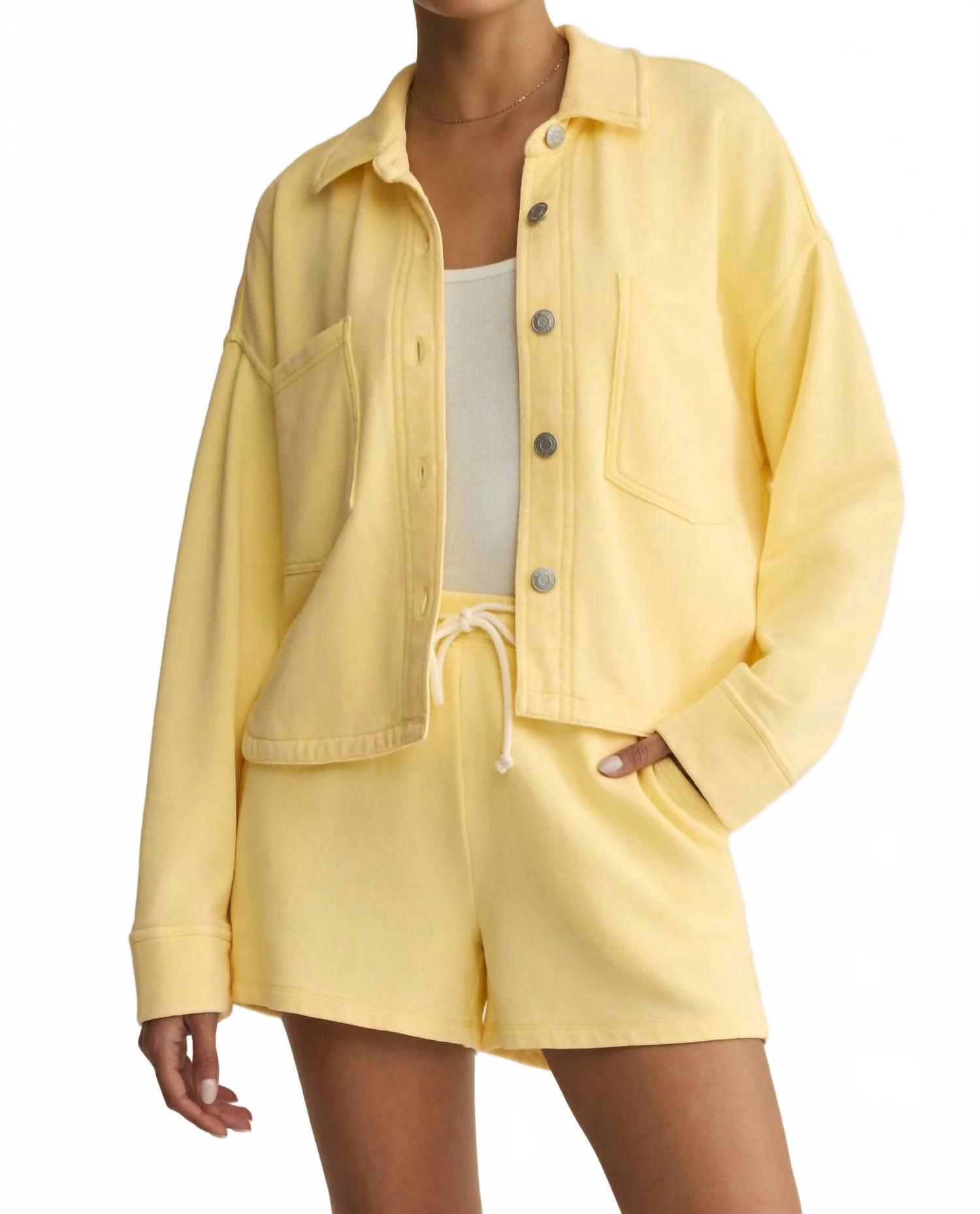 New Z Supply All Day Cropped Knit Jacket In Yellow